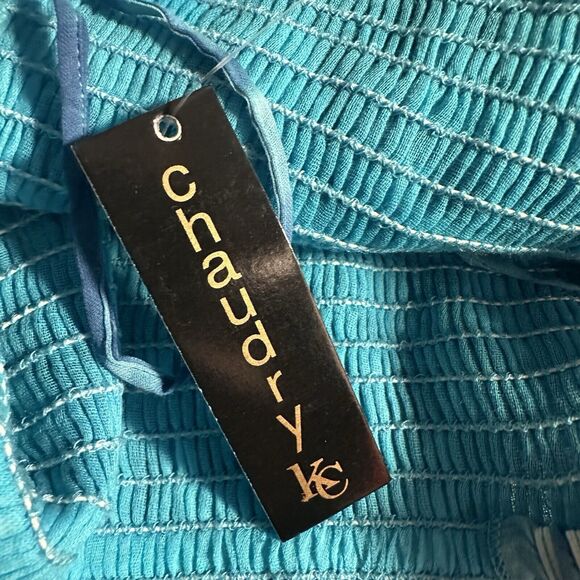 Chaudry KC Dress Women Small Colorful Floral Maxi Smocked Beach Hippie Boho New - Picture 7 of 9